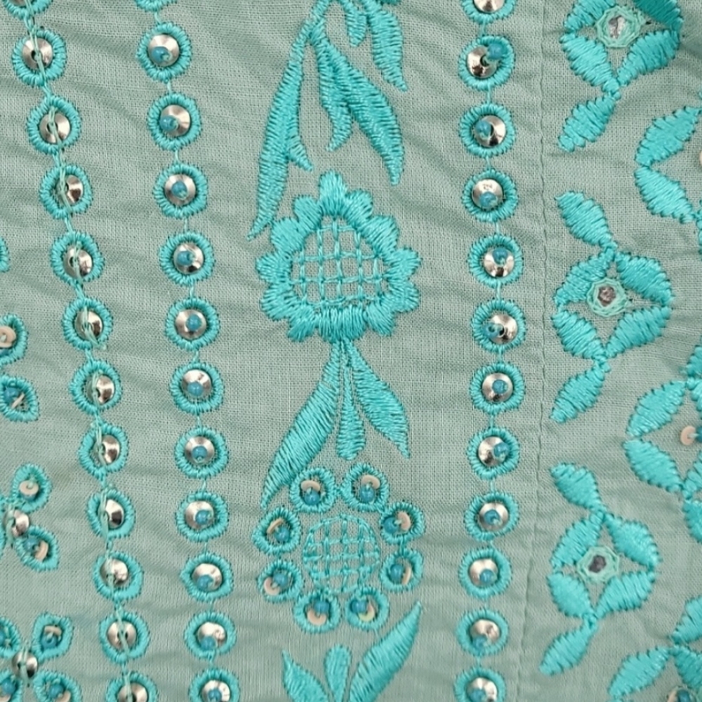 Soft Surroundings Embroidered Peasant Style Boho Tassel Top XL - Picture 6 of 9